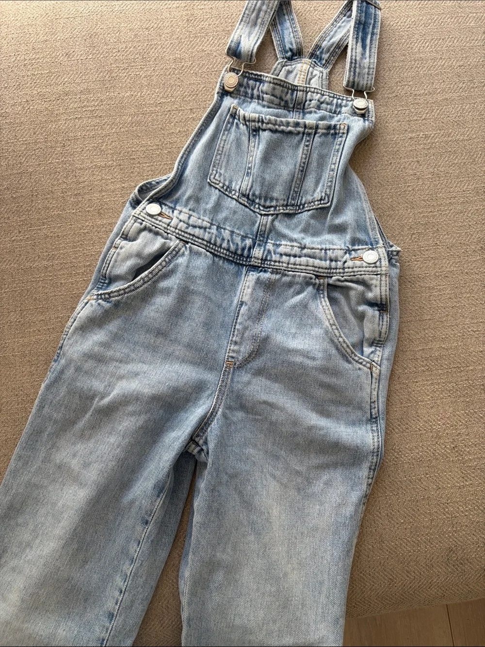 H&M Light Blue Denim Kids Overalls with Suspenders